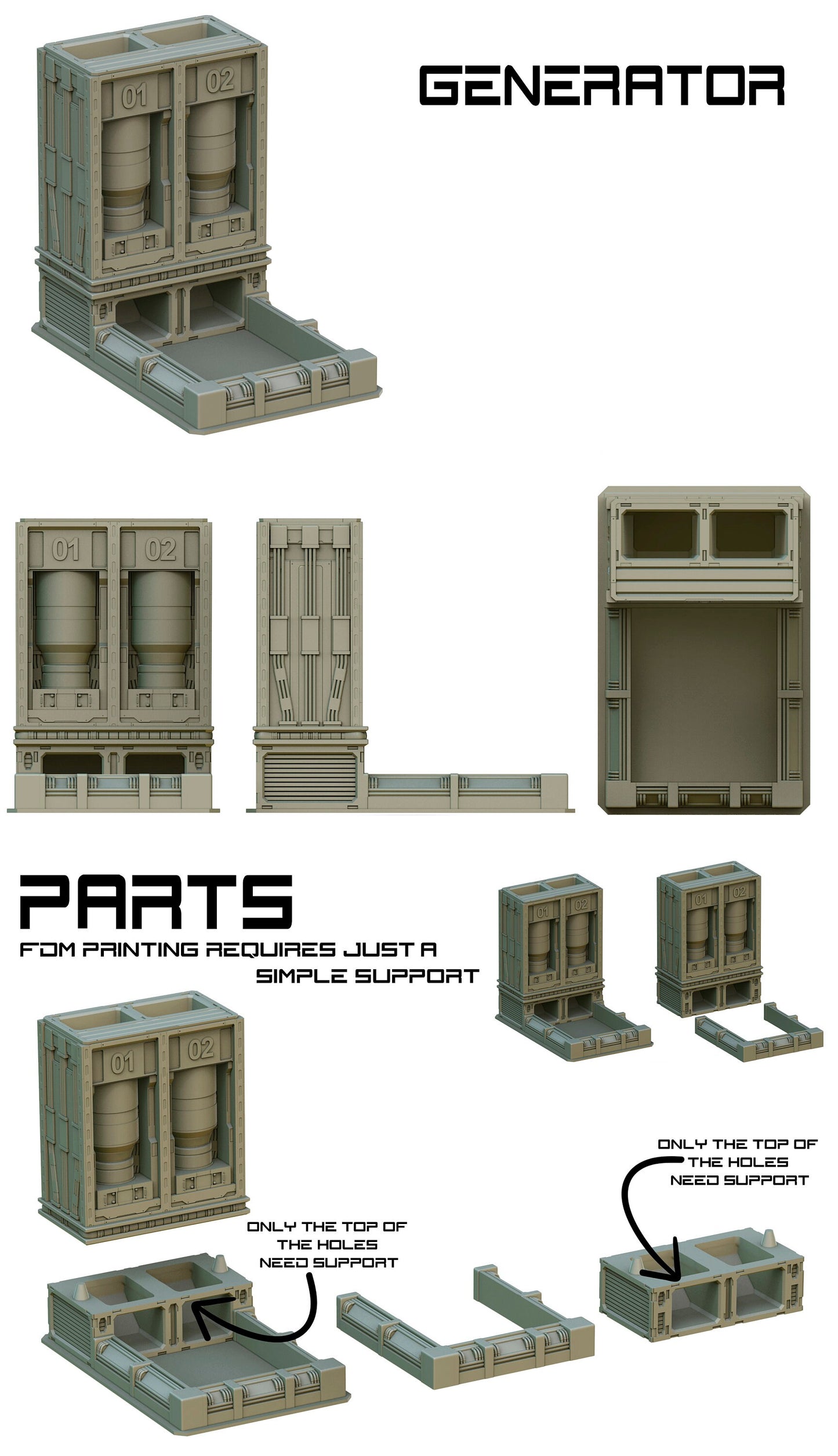 Sci-Fi Dice Towers | Designed by Crab Miniatures